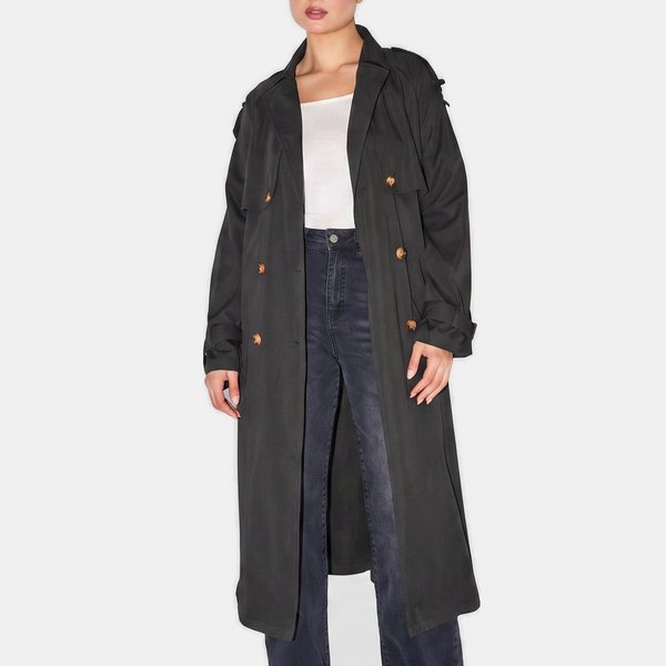 Anouk - Dames Trenchcoat Lang en Waterdicht met Dubbele Knoopsluiting
