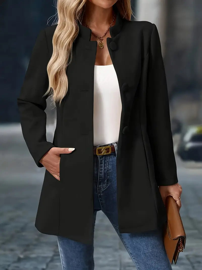 Anouk - Dames Tussenjas Smart Casual met Open Voorkant en Lange Snit