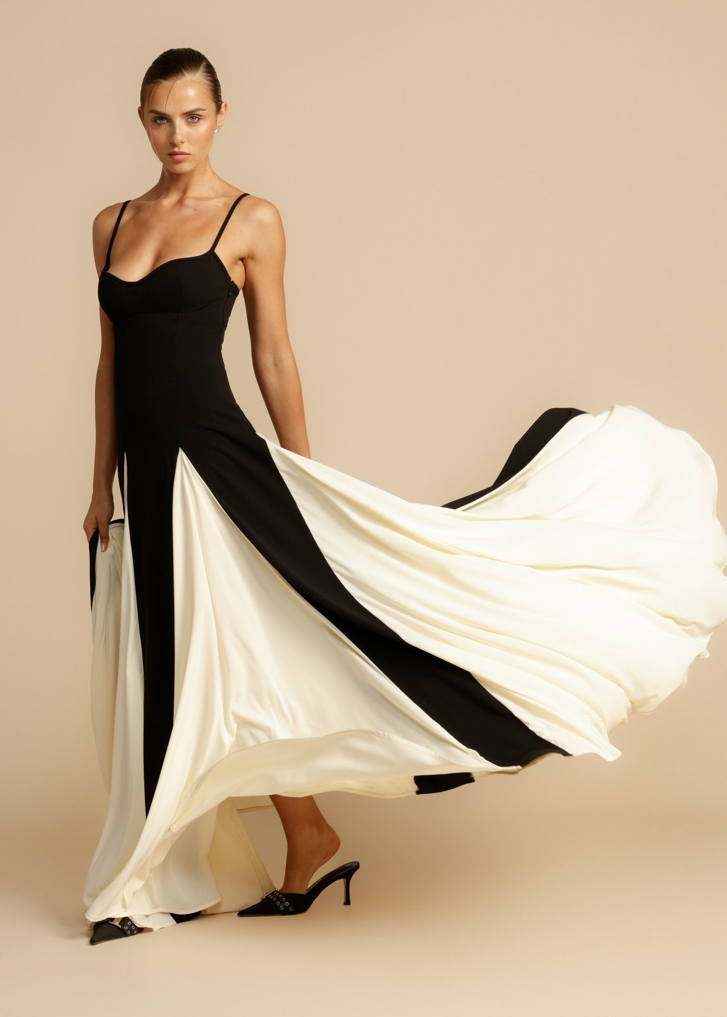 Anouk - Elegante Bruiloft Gastenjurk Dames met Spaghettibandjes en Maxi Rok