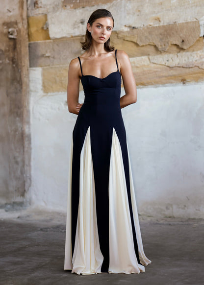 Anouk - Elegante Bruiloft Gastenjurk Dames met Spaghettibandjes en Maxi Rok