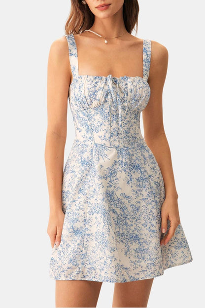 Anouk - Luchtige Zomerjurk Dames met Bloemenprint en Strikdetail