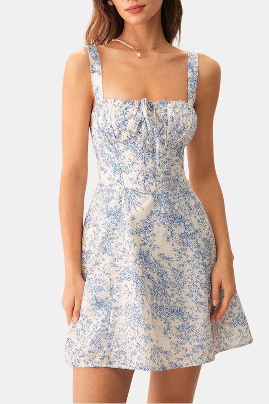 Anouk - Luchtige Zomerjurk Dames met Bloemenprint en Strikdetail