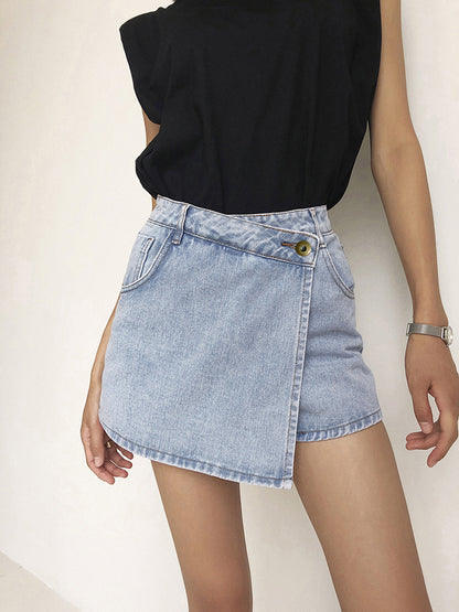 Korte Broek Dames - Rokbroek met Asymmetrische Rok | Zomer