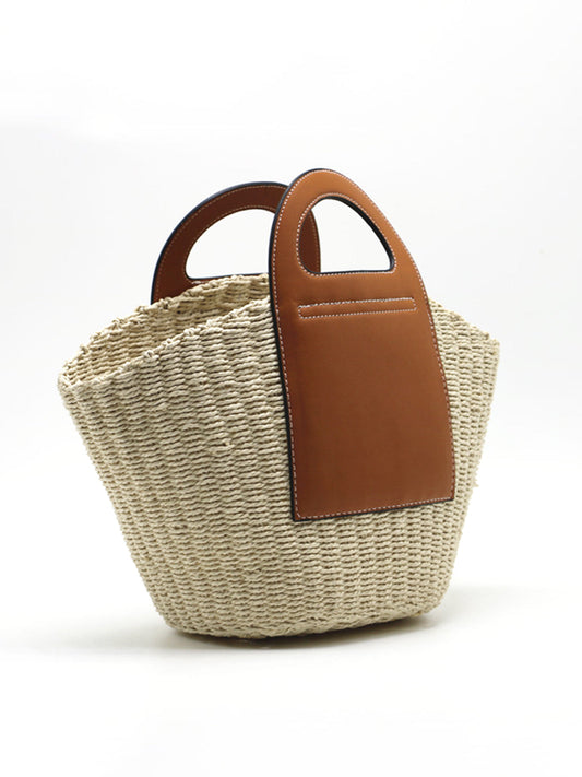 Tas Dames - Gevlochten Shopper met Gestructureerde Handvatten