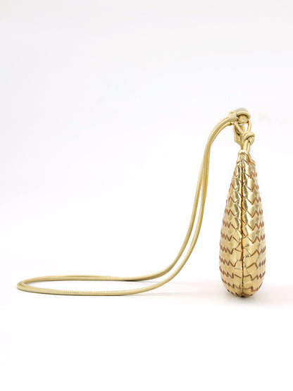Tas Dames - Gevlochten Hobo Model met Glanzend Handvat | Elegant