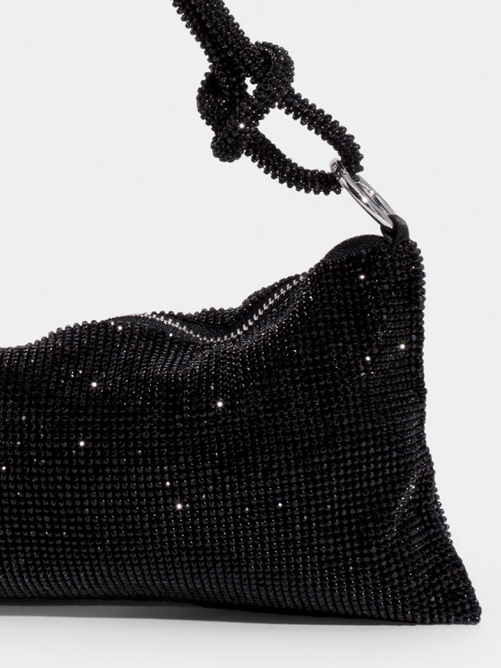 Tas Dames - Glinsterende Avondtas met Geknoopte Strass Band | Feestelijk