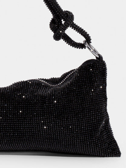 Tas Dames - Glinsterende Avondtas met Geknoopte Strass Band | Feestelijk