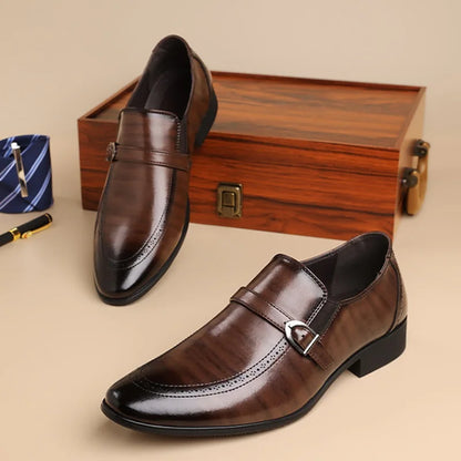 Bas - Heren Loafers Net met Gespdetail en Spitse Neus voor de Winter