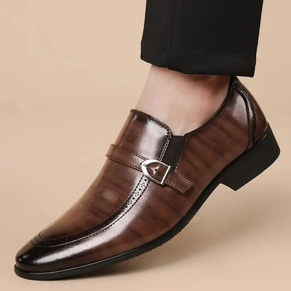 Bas - Heren Loafers Net met Gespdetail en Spitse Neus voor de Winter