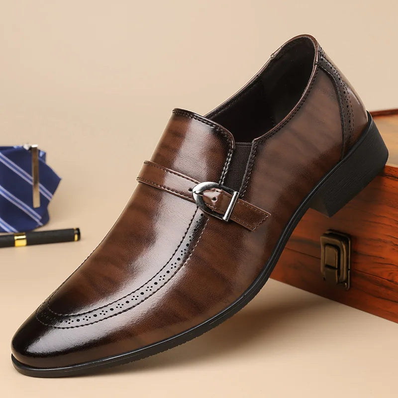 Bas - Heren Loafers Net met Gespdetail en Spitse Neus voor de Winter
