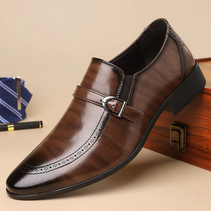 Bas - Heren Loafers Net met Gespdetail en Spitse Neus voor de Winter