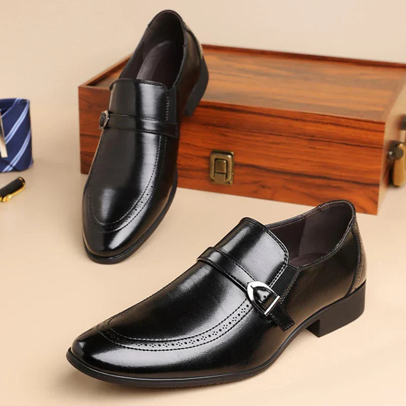 Bas - Heren Loafers Net met Gespdetail en Spitse Neus voor de Winter