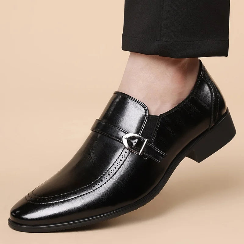 Bas - Heren Loafers Net met Gespdetail en Spitse Neus voor de Winter