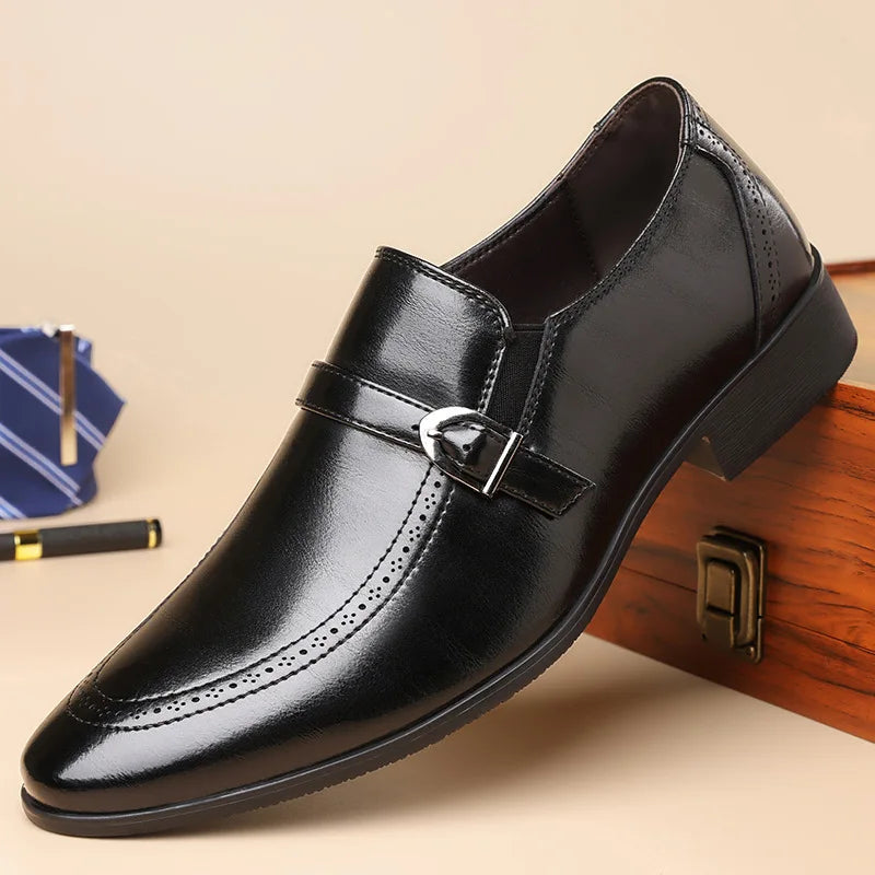Bas - Heren Loafers Net met Gespdetail en Spitse Neus voor de Winter