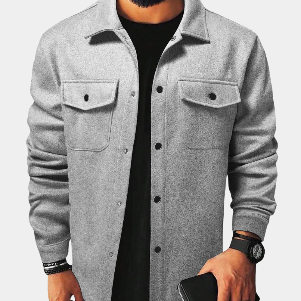 Bas - Heren Overshirt Tussenjas voor de Herfst met Knoopsluiting
