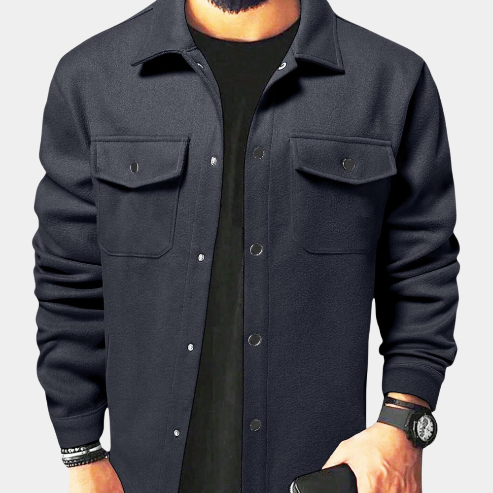 Bas - Heren Overshirt Tussenjas voor de Herfst met Knoopsluiting