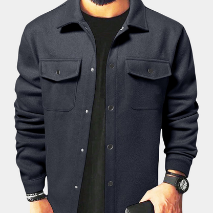 Bas - Heren Overshirt Tussenjas voor de Herfst met Knoopsluiting