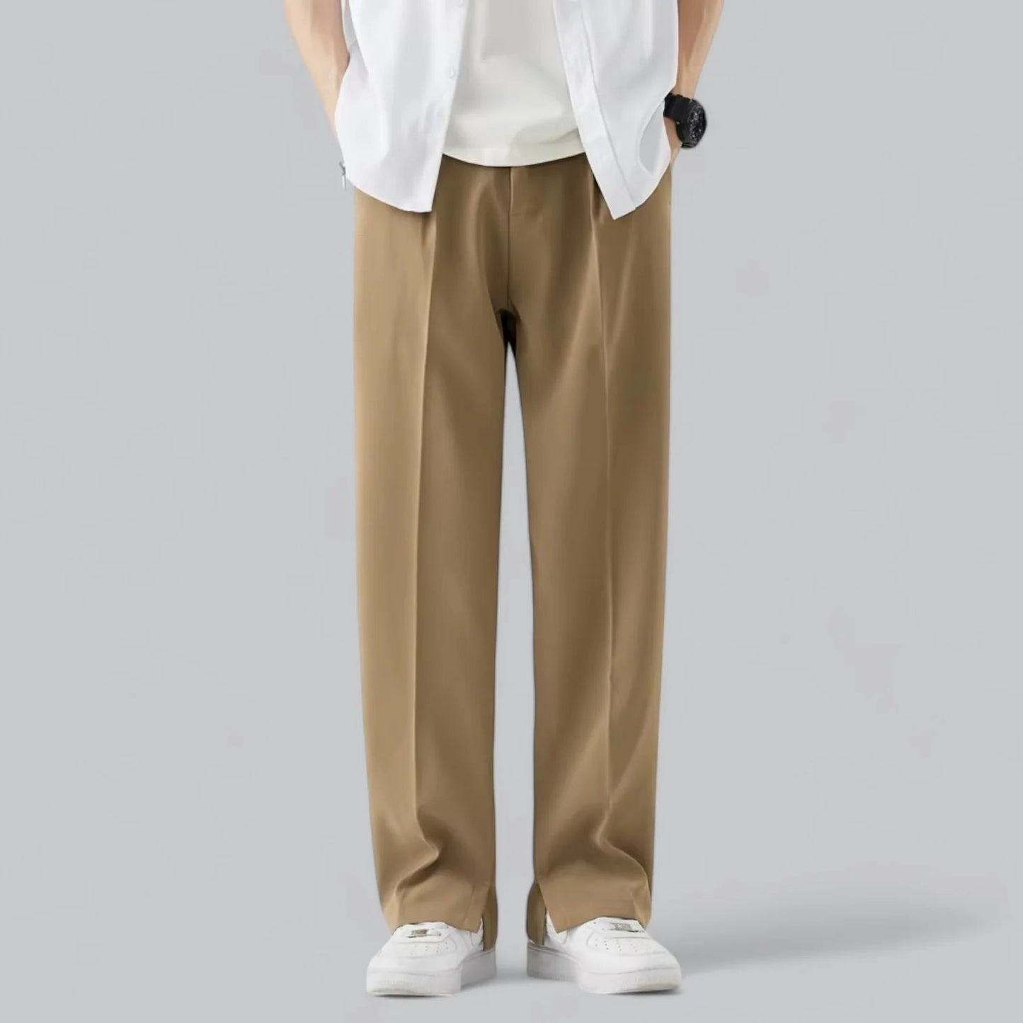 Bas - Heren Pantalon Casual Smart met Rechte Pijp en Nette Uitstraling