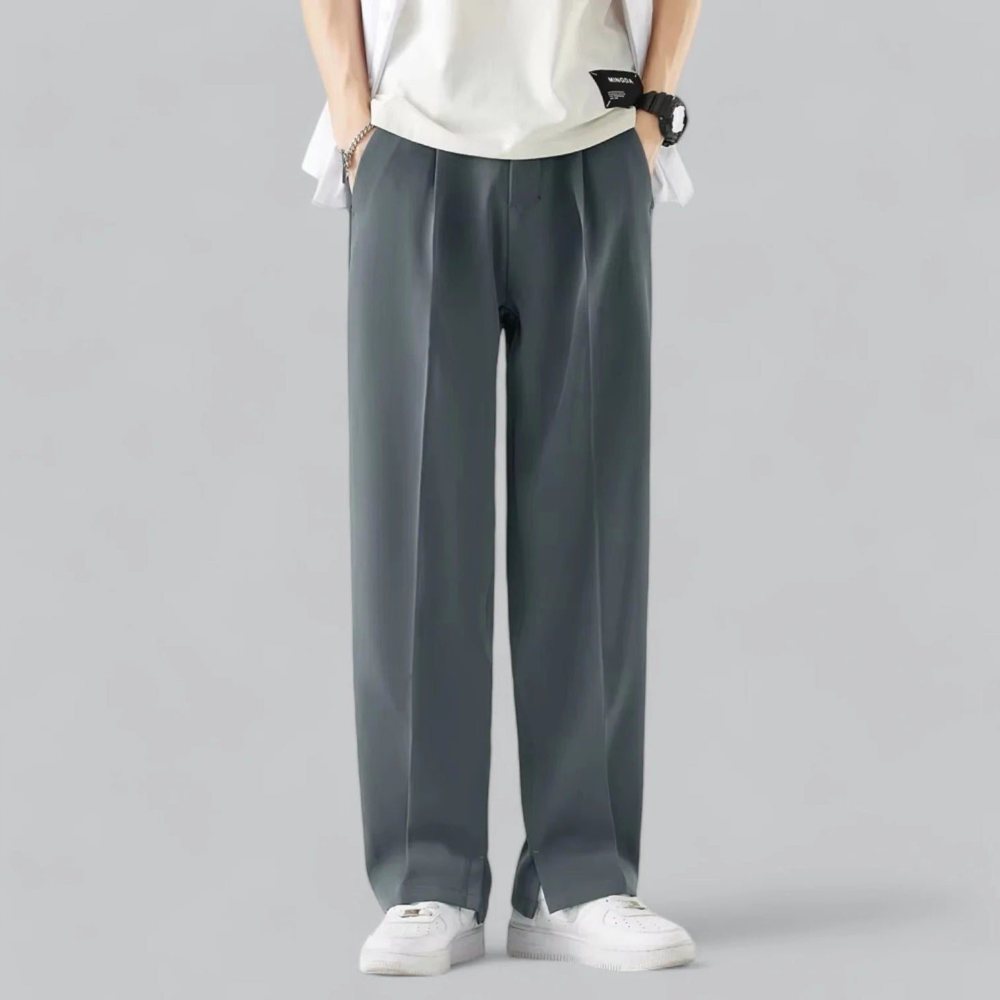 Bas - Heren Pantalon Casual Smart met Rechte Pijp en Nette Uitstraling