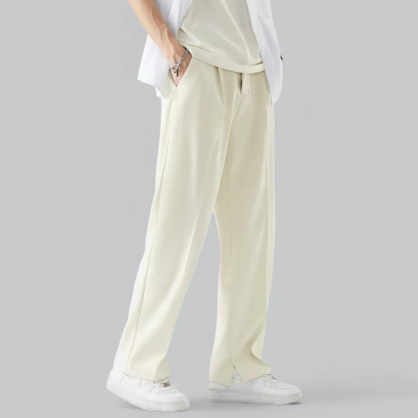 Bas - Heren Pantalon Casual Smart met Rechte Pijp en Nette Uitstraling