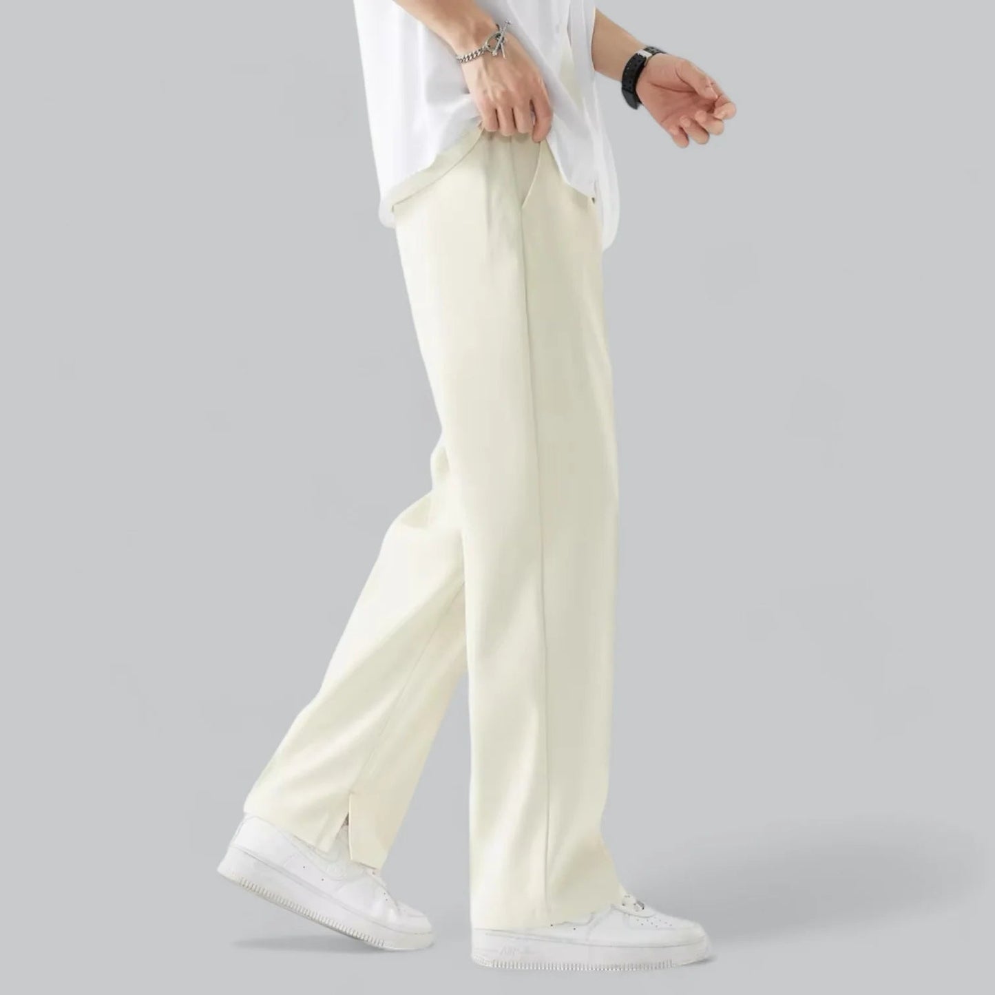 Bas - Heren Pantalon Casual Smart met Rechte Pijp en Nette Uitstraling
