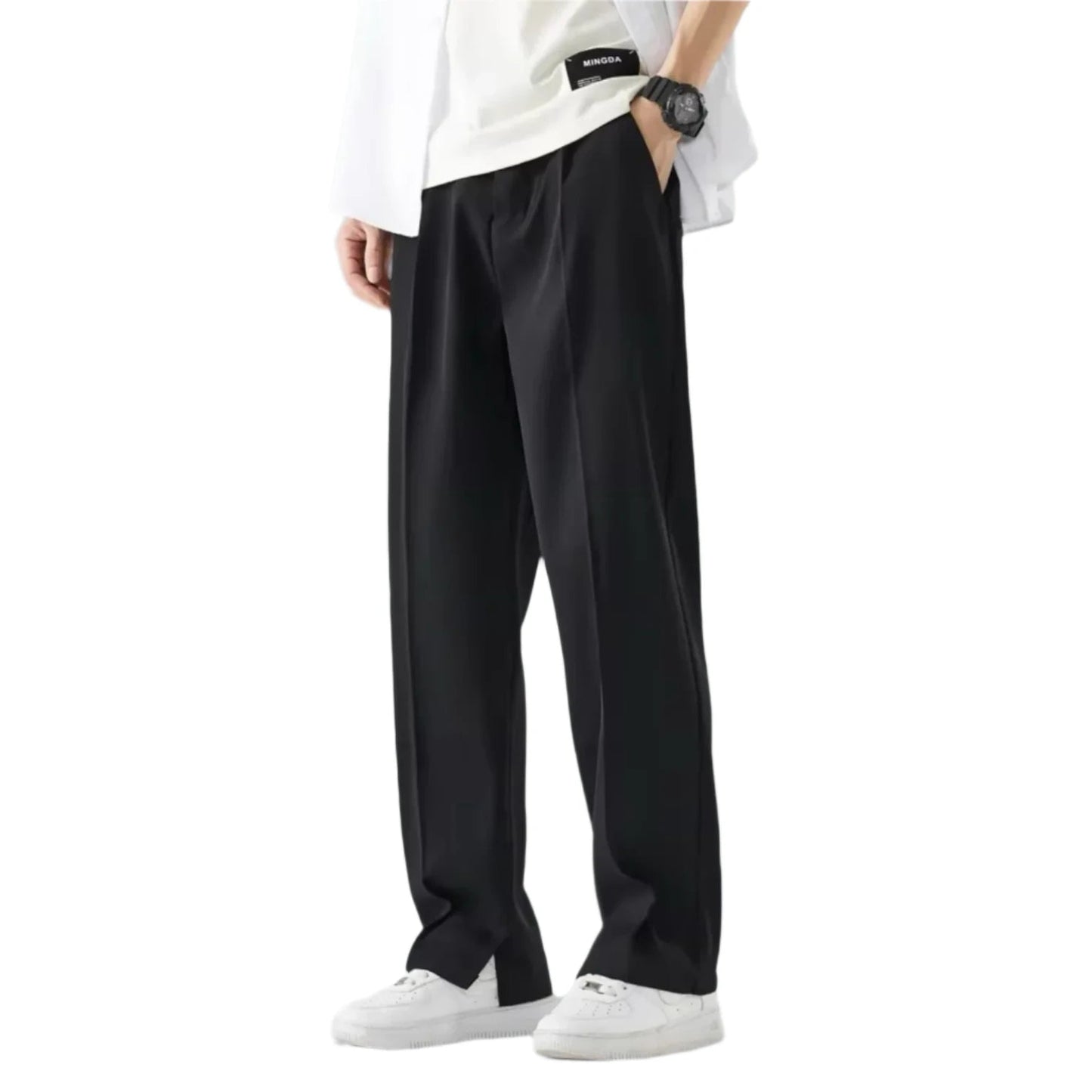 Bas - Heren Pantalon Casual Smart met Rechte Pijp en Nette Uitstraling