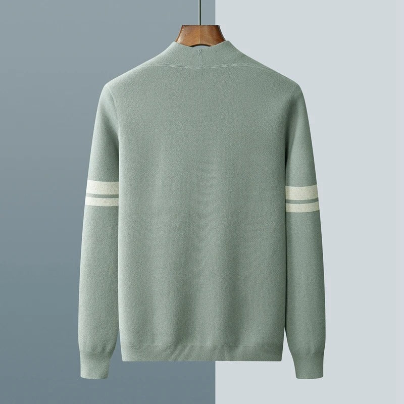 Bas - Heren Vest Cashmere Stijl met Knoopsluiting en Streepdetails