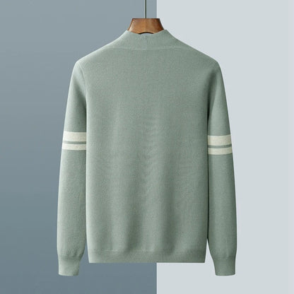 Bas - Heren Vest Cashmere Stijl met Knoopsluiting en Streepdetails