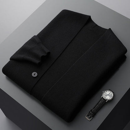 Bas - Heren Vest Cashmere Stijl met Knoopsluiting en Streepdetails