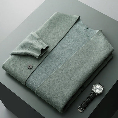Bas - Heren Vest Cashmere Stijl met Knoopsluiting en Streepdetails
