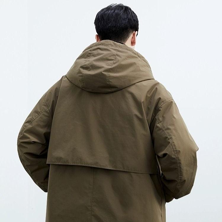 Bas - Heren Winterjas Parka Waterdicht Lang Model met Brede Revers