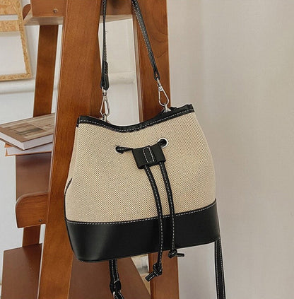 Tas Dames - Bucket Bag met Trekkoord en Afneembare Crossbodyband | Chique