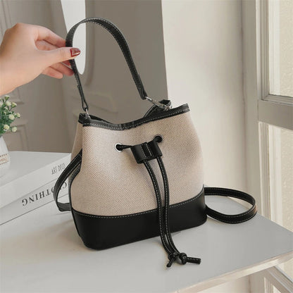 Tas Dames - Bucket Bag met Trekkoord en Afneembare Crossbodyband | Chique