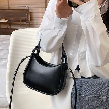 Tas Dames - Klein Halvemaanvormig Model met Knoopdetail | Casual