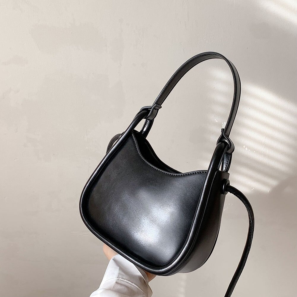 Tas Dames - Klein Halvemaanvormig Model met Knoopdetail | Casual