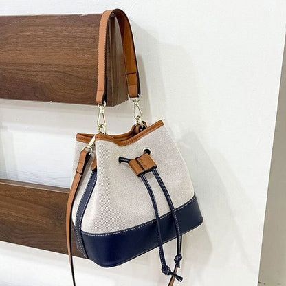 Tas Dames - Bucket Bag met Trekkoord en Afneembare Crossbodyband | Chique