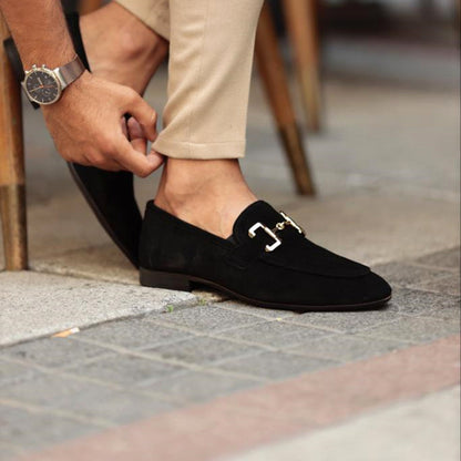 Bram - Elegante Heren Loafers met Gouden Gespdetail en Instapmodel