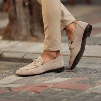 Bram - Elegante Heren Loafers met Gouden Gespdetail en Instapmodel