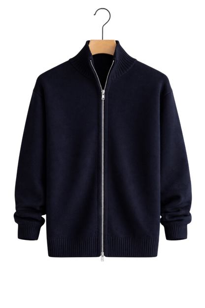 Bram - Heren Gebreid Vest met Ritssluiting en Casual Smart Uitstraling