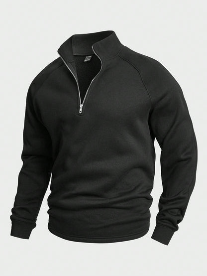 Bram - Heren Gebreide Trui Half Zip Smart Casual met Staande Kraag