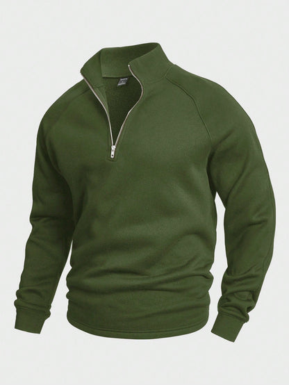 Bram - Heren Gebreide Trui Half Zip Smart Casual met Staande Kraag
