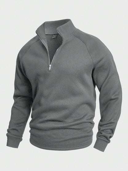 Bram - Heren Gebreide Trui Half Zip Smart Casual met Staande Kraag