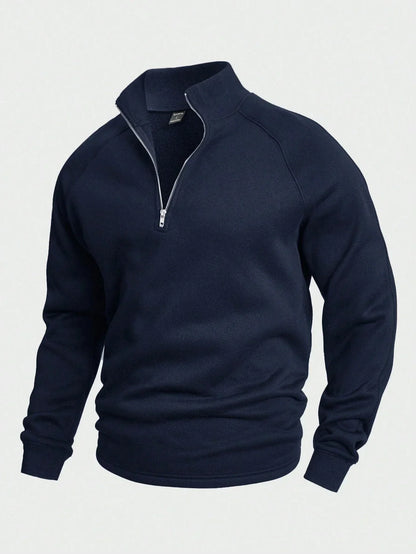 Bram - Heren Gebreide Trui Half Zip Smart Casual met Staande Kraag