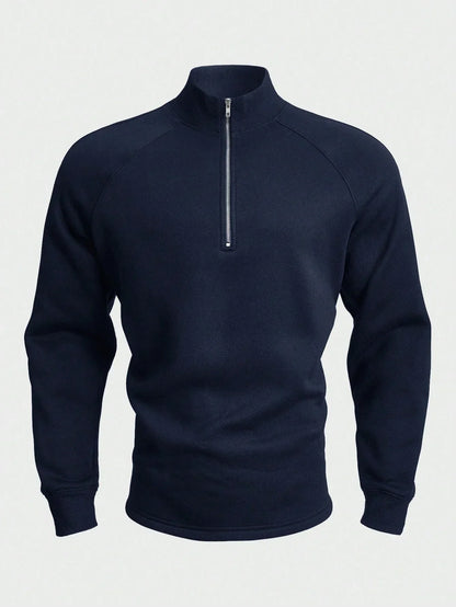 Bram - Heren Gebreide Trui Half Zip Smart Casual met Staande Kraag