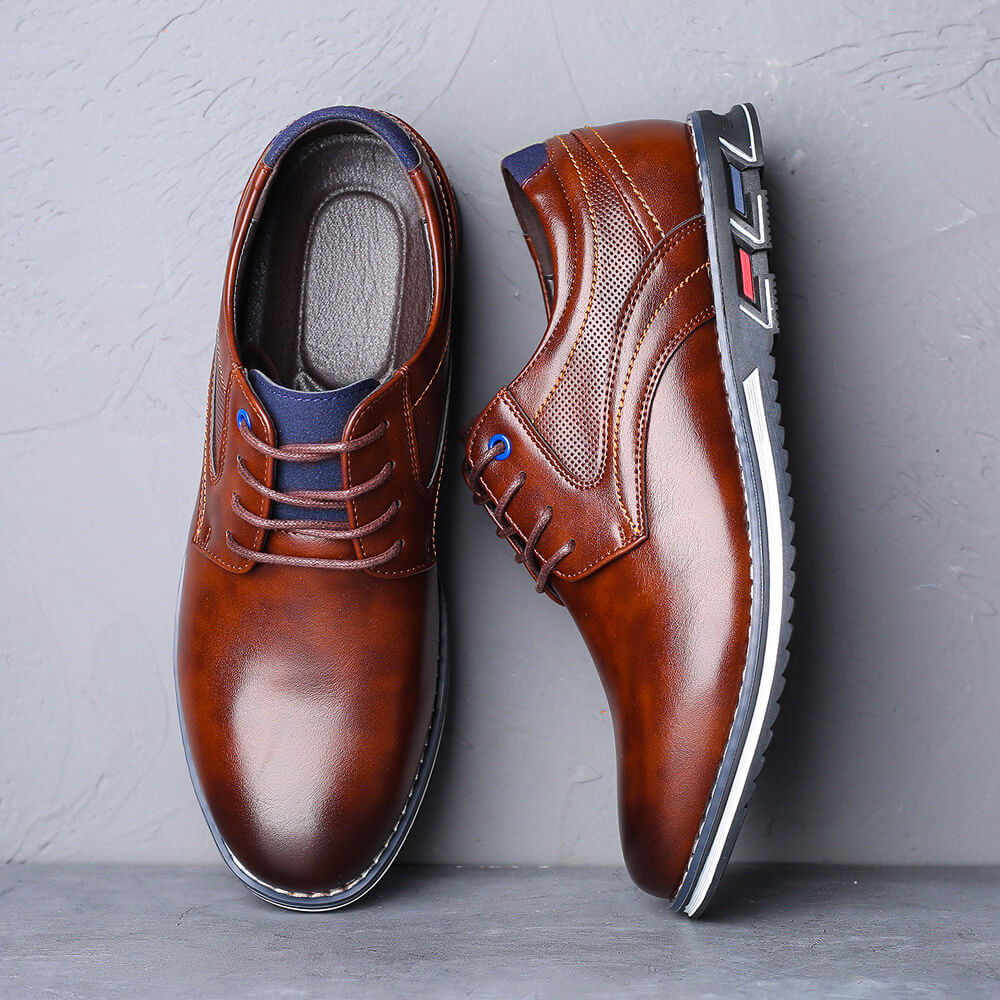 Bram - Heren Nette Schoenen Comfort met Vetersluiting en Gestikte Details