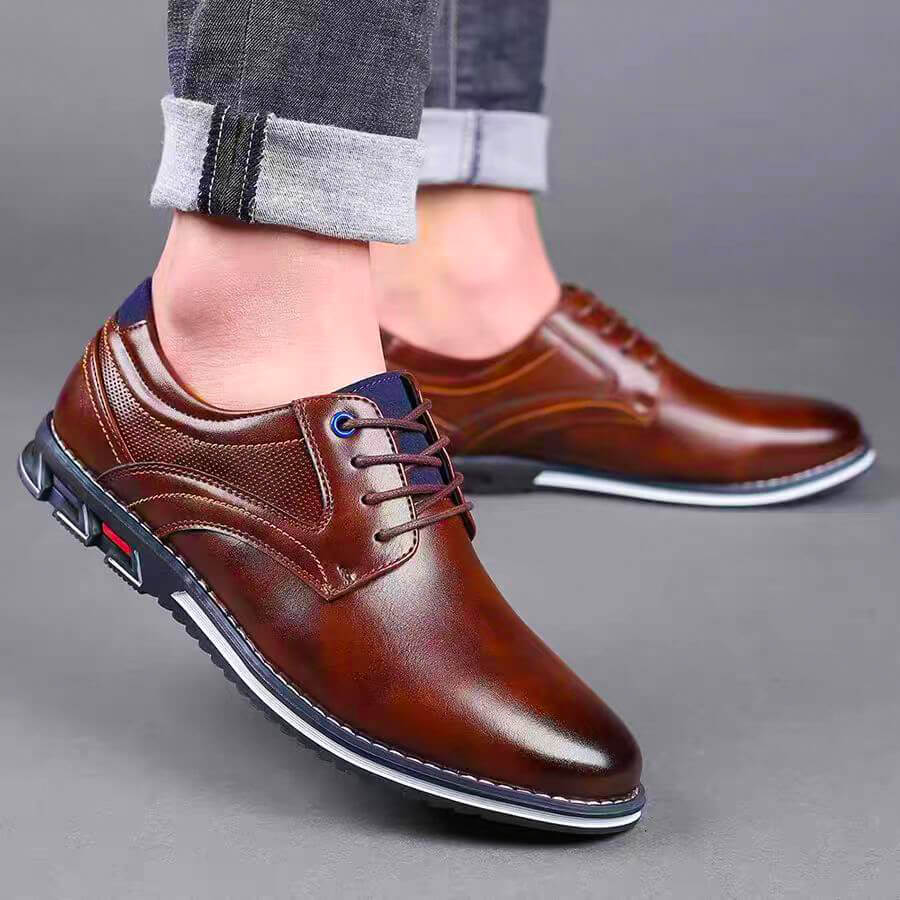 Bram - Heren Nette Schoenen Comfort met Vetersluiting en Gestikte Details