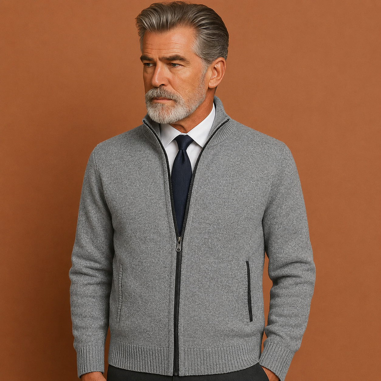 Bram - Heren Vest Gebreid Casual Smart voor de Herfst met Ritssluiting