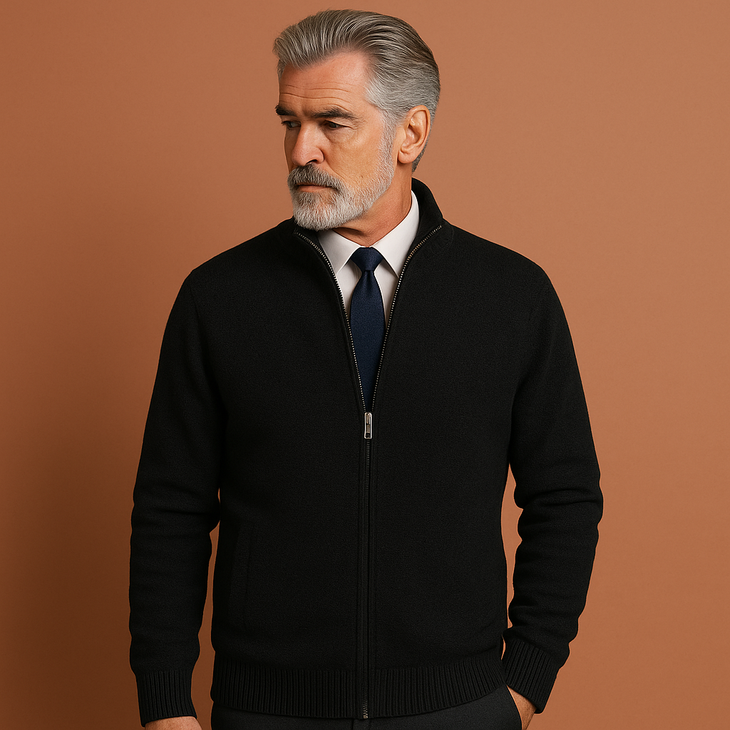 Bram - Heren Vest Gebreid Casual Smart voor de Herfst met Ritssluiting