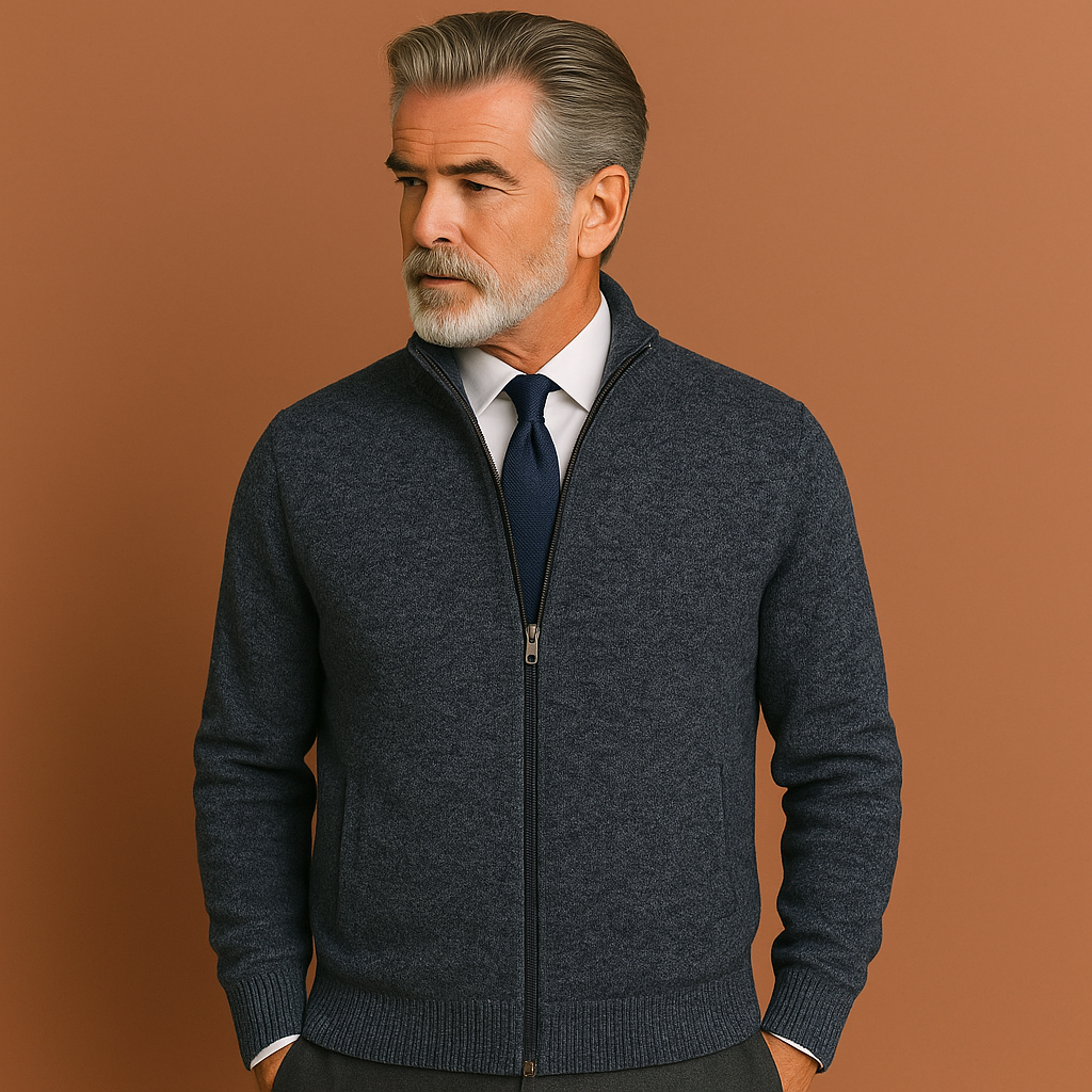 Bram - Heren Vest Gebreid Casual Smart voor de Herfst met Ritssluiting