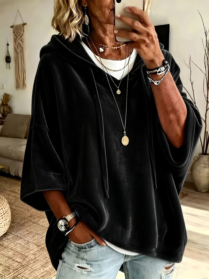 Britt - Dames Hoodie Oversized voor de Herfst met Vleermuismouwen
